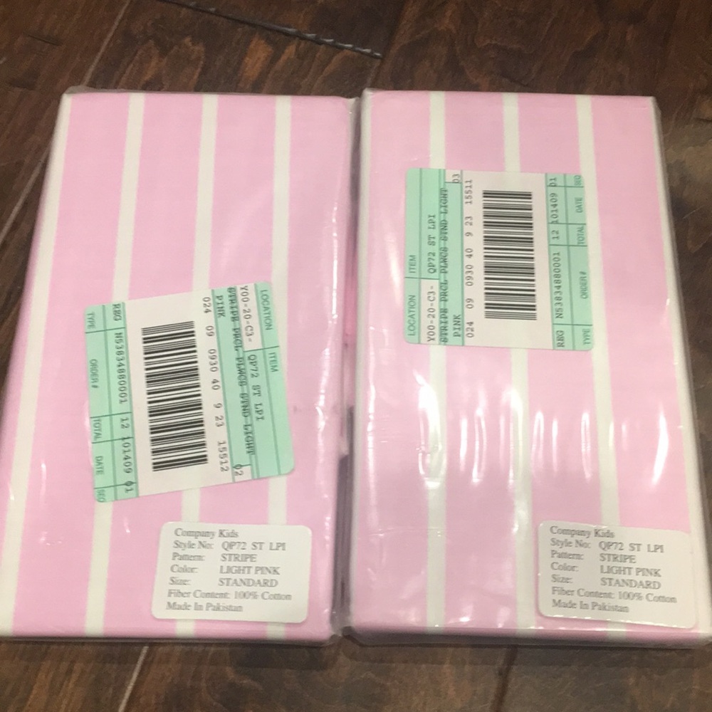 Pair Company Kids NIB pink & white striped cases